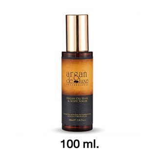 Argan Oil Hair&amp;Body Serum Argan Deluxe Professional 100 ml. อาร์แกนออยล์  เซรั่มเพื่อผมนุ่มลื่น