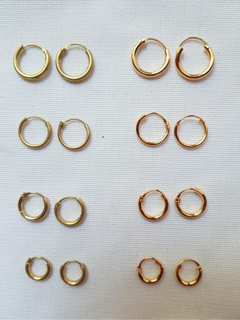 ต่างหูห่วงต่างหูหลอดมีทั้งแบบทองเหลืองแท้และแบบหุ้มทองคำแท้ต่างหูมีขนาด9-13มิลใส่อาบน้ำโดนเหงื่อโดนน้ำหอมได้งานสวย - รูปที่ 6