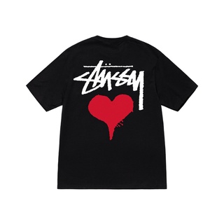 เสื้อยืดพิมพ์ลายแฟชั่น STUSSY พร้อมส่ง เสื้อยืด พิมพ์ลายหัวใจ รัดรูป