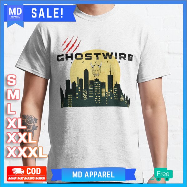 GHOSTWIRE TOKYO CITY พื้นหลังเสื้อยืดพรีเมี่ยม