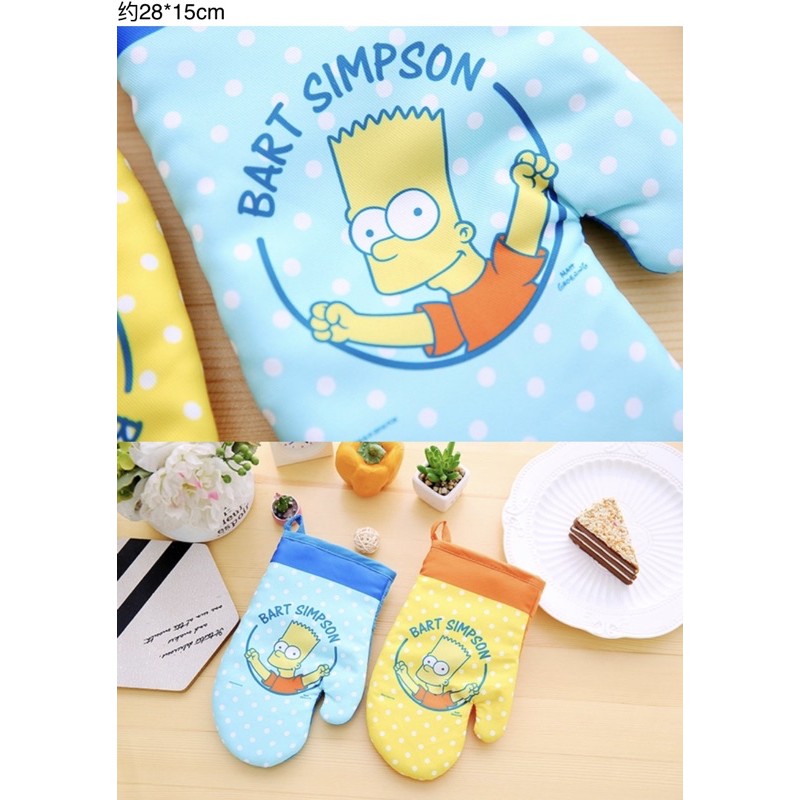 ถุงมือกันความร้อน  ถุงมือกันความร้อนเตาอบ ลาย bart simpson