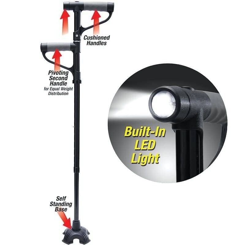 CSH ไม้เท้าพยุงลุกนั่ง พับเก็บได้ พร้อมไฟ LED รุ่น My get up & go cane-6July-J1