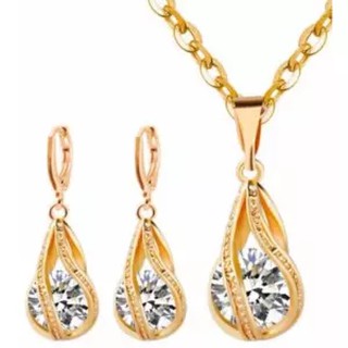 MiStyle ชุดเครื่องประดับ สร้อย จี้ ต่างหู Jewelry Gift Set 147Z (Gold)