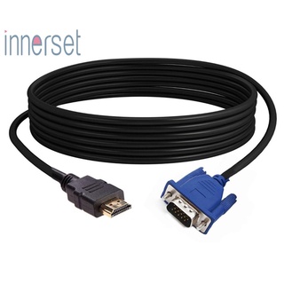 [innerset] สายเคเบิลอะแดปเตอร์โปรเจคเตอร์ HDMI ตัวผู้ เป็น VGA ตัวผู้ HDTV 1080P ยาว 1.8 เมตร