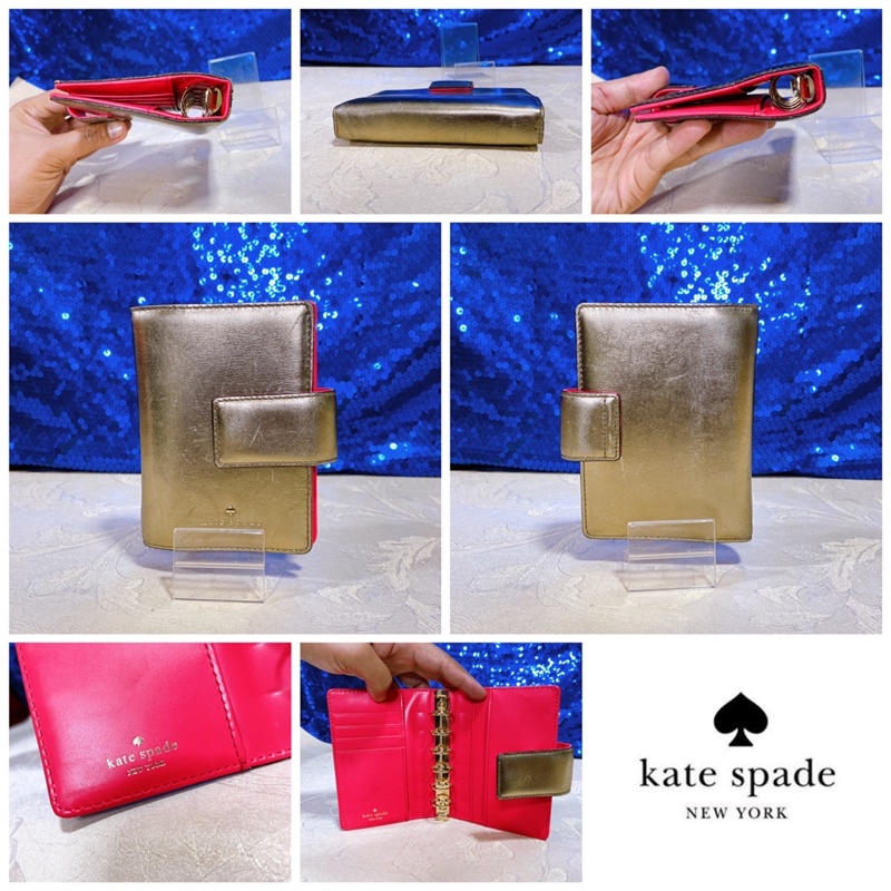 👝: KATE SPADE New York Gold Leather Notebook Folio Case แท้💯%