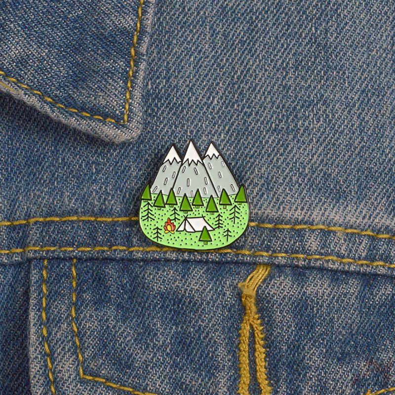 &gt; Ready Stock &lt; ❉ Snow Mountain Pins ❉ 1Pc Fashion Harajuku Enamel Collection Brooch Pins