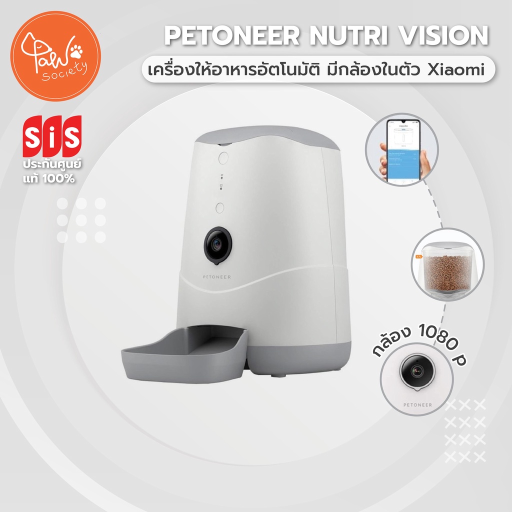 [🔥ของแท้ศูนย์ SIS] PawSociety เครื่องให้อาหารอัตโนมัติ มีกล้องในตัว Xiaomi PETONEER Nutri Vision ควบคุมด้วยสมาร์ทโฟน