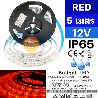 ไฟเส้น LED STRIP แสงแดง 12V ซิลิโคลน IP65 ยาว 5เมตร รหัส:K-BB5050-RED-IP65 (BUDGET)