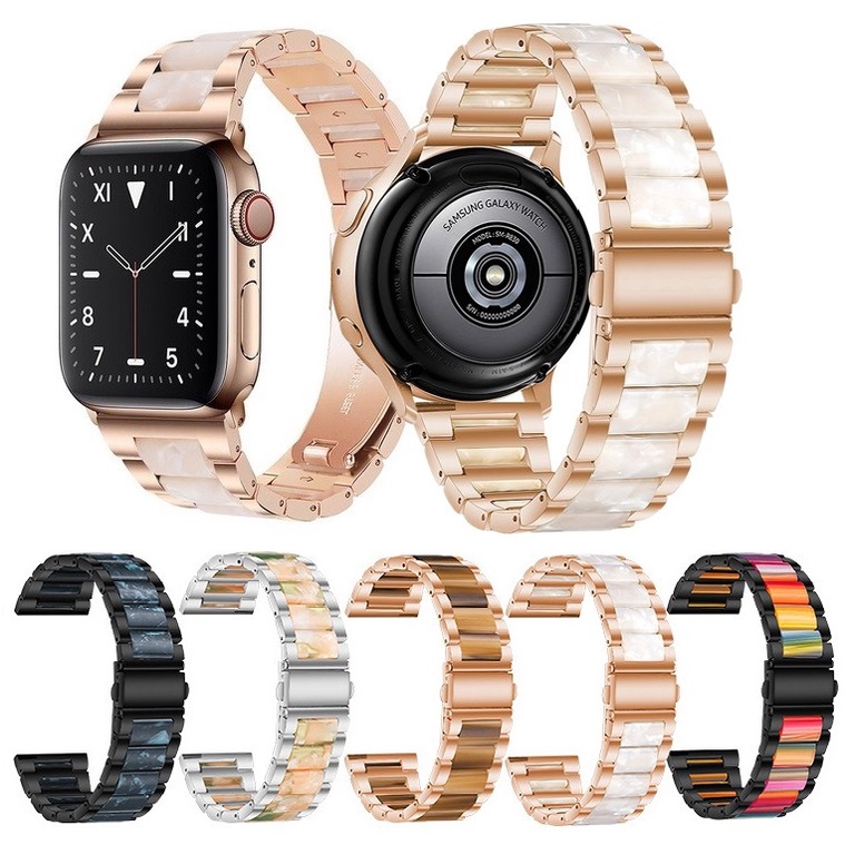20mm mm 22mm Stainless Steel+Resin สายนาฬิกา huawei watch gt 5 สาย Huawei watch GT 4 สาย Huawei GT2, Huawei GT3 , gt3 pro , gt2e, huawei watch gt 5 pro สาย amazfit GTS 2 amazfit GTS 3 สาย huawei watch gt 4 strap amazfit gts 4 mini , Amazfit Bip 3 สาย