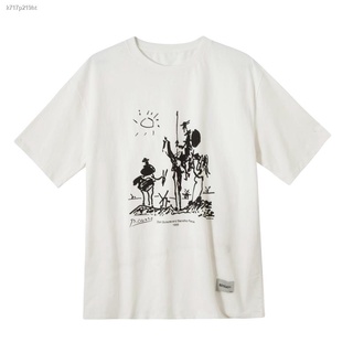 เสื้อยืดT-shirt☈✉Longroad * Don Quixote * วรรณกรรมคลาสสิก handpainted ออกแบบเฉพาะเสื้อยืดแขนสั้นผ้าฝ้ายญี่ปุ่นเสื้อยืด