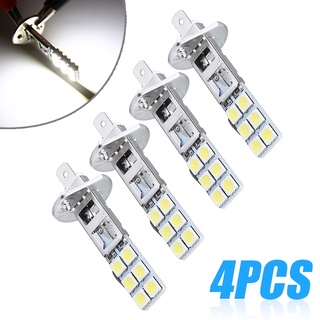 ชุดหลอดไฟหน้ารถยนต์ LED H1 Super White 6000K 55W 12 SMD-5050 4 ชิ้น ☆Whywellvipmall