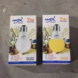 หลอดไฟ bulb led 7 w NEOX หลอดขั้วเกลียว ขั้ว e27 แสงขาวและแสงวอล์ม