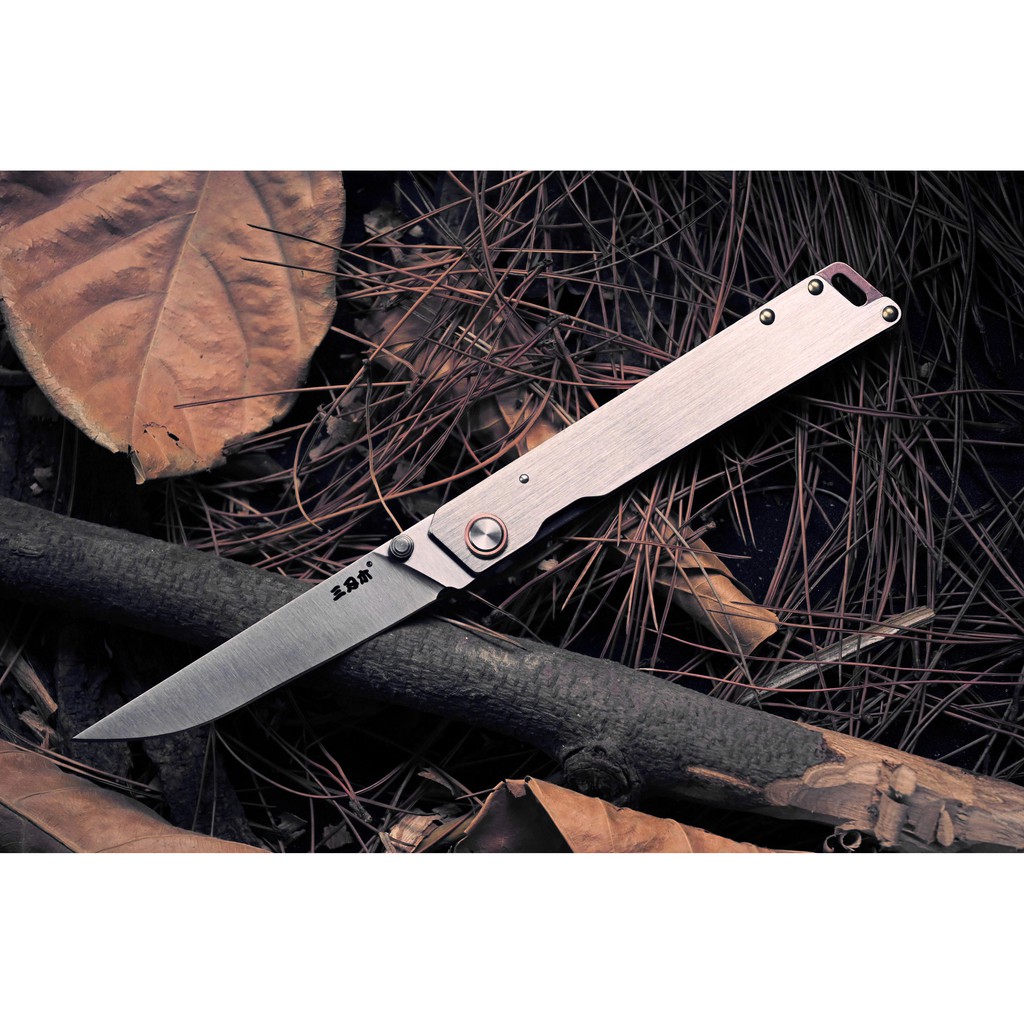 มีดแคมป์ มีดพับ pocket knife Sanrenmu SRM 9301 ของแท้100% มีดสนาม ใบ 3.7 เหล็ก 8Cr13Mov  เล็กกะทัดรัด ด้ามเหล็ก ใบคมกริบ