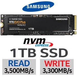 1 TB SSD (เอสเอสดี) SAMSUNG 970 EVO PLUS PCIe/NVMe M.2 2280 (MZ-V7S1T0BW) Warranty 5 - Y