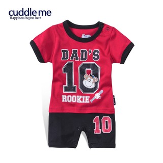 ชุดจั๊มสูทเด็ก แบรนด์แท้ Cuddle me ลาย Dads 10 Rookie สีแดงสลับดำ (เก็บเงินปลายทางได้)