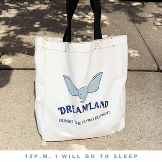 ทักแชทก่อนสั่ง 🕙 กระเป๋าผ้าลายช้างดัมโบ้ (Dreamland tote bag)