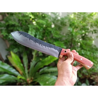 มีดหัวบัว Nessmuk knife มาเชเต้ มีดใบตาย มีดทำสวน มีดเหน็บ มีดเดินป่า มีดแคมป์ ใบ 9.7” ตีร้อน ผิวไฟรอยค้อน ด้ามไม้ประดู่