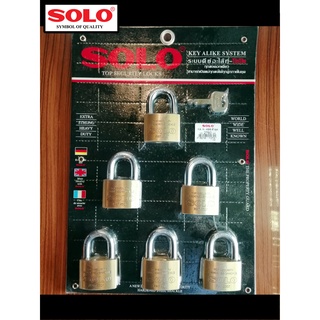 กุญแจ กุญแจโซโล กุญแจชุด 45mm ยี่ห้อ โซโล SOLO (รุ่น.N-45/6ตัวชุด) ใช้สำหรับงานล็อคประตู หน้าต่าง (สินค้าแท้ 100%)by JHW