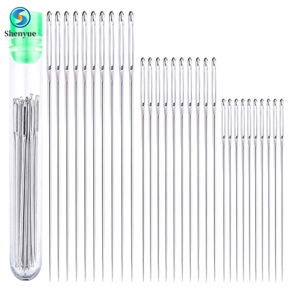 30 ชิ้น 3 ขนาด Big Eye เย็บเข็มหลอด Universal Big Eye มือเย็บเข็ม @ QM-FHL2-SHSBC2711