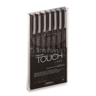 TOUCH LINER SET of 7 colors [0.1mm] / เซ็ตปากกาตัดเส้นขนาด 0.1 มิลลิเมตร 7 สี (S4105007)