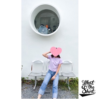 เสื้อครอป ผ้า Cotton 100% Crop tee สีพื้น | Crop Top พาสเทล สดใส สีม่วง ลาเวนเดอร์ Lavender Crop T-shirt เสื้อครอปสั้น