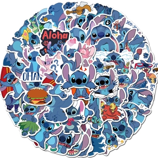 ✨พร้อมส่ง✨การ์ตูน สติช Stitch sticker สติกเกอร์กันน้ำรูปแบบที่แตกต่างกัน  สเก็ตบอร์ด 50 ชิ้น