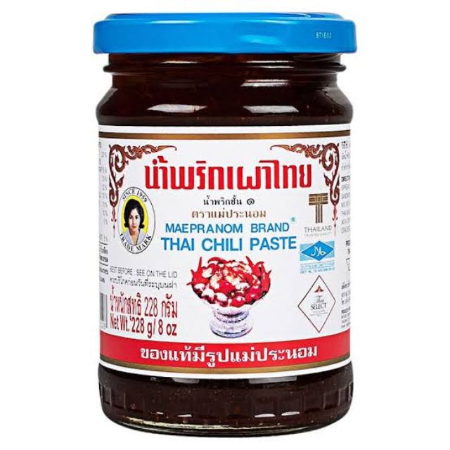 ถูกที่สุด น้ำพริกเผาไทยแม่ประนอม ขนาด 228กรัม Thai Chilli Paste 228g.