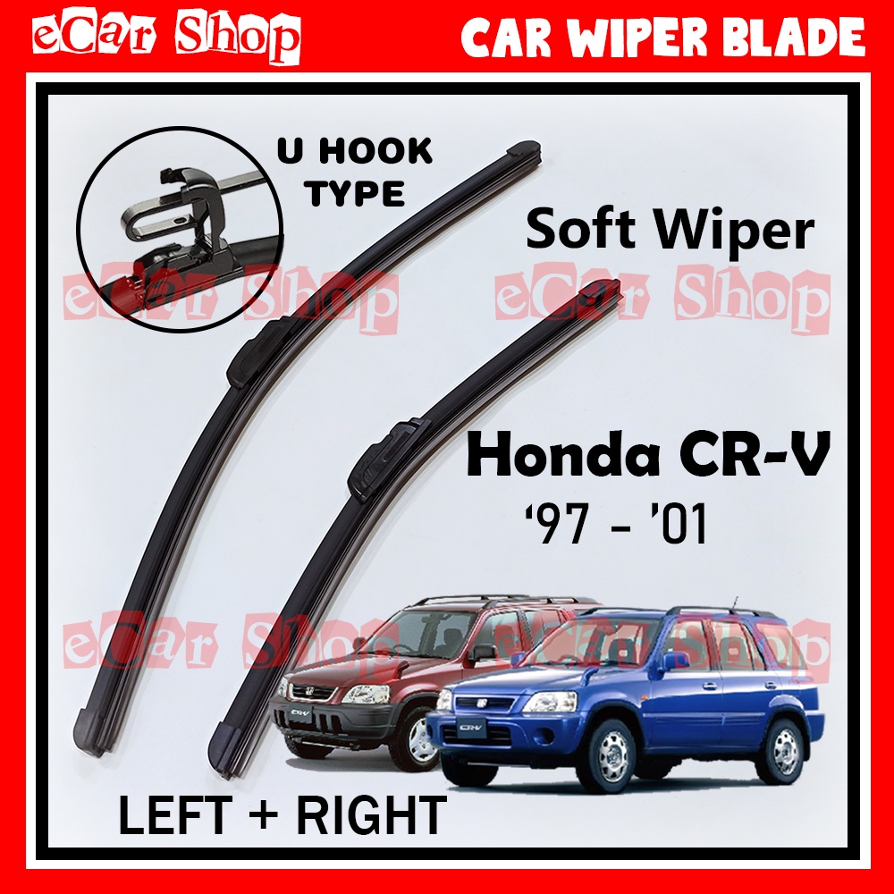 2 pcs Honda CR-V 1997 1998 1999 2000 2001 CRV RD1 RD2 RD3 CRV LX 1st Generation Soft ใบปัดน้ําฝน
