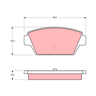 ผ้าดิสเบรคหลัง MITSUBISHI GALANT ULTIMA E11 1984- E33 1988- E55 E56 1993- LANCER C68 C69 1988- GDB945 TRW