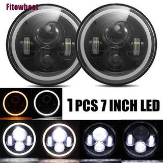 Fbth ไฟหน้า LED 75W Hi/Lo ทรงกลม 7 นิ้ว สําหรับรถจักรยานยนต์ 97-18 JK TJ LJ Wrangle 1 ชิ้น