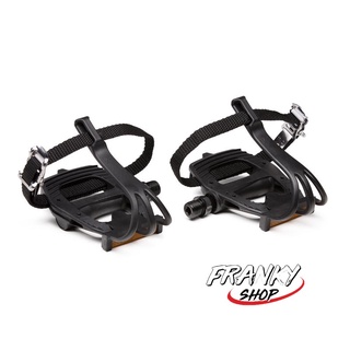 บันไดเรซินสำหรับจักรยานเสือหมอบ บันไดจักรยาน พร้อมตะกร้อ Resin Road Biking Pedals With Toe Clips