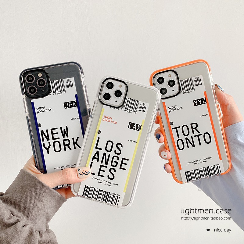 บอร์ดดิ้งพาสแบบสร้างสรรค์สำหรับเคสโทรศัพท์ 11Pro / Max Apple X / XS / XR iPhone8plus / 7 7p หญิงน้ำ