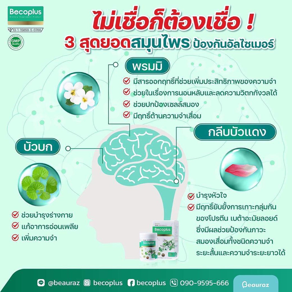 บีโคพลัส นอนหลับลึก บำรุงสมอง ซองทดลอง 10 แคปซูล ช่วยนอนหลับ เสริม ...
