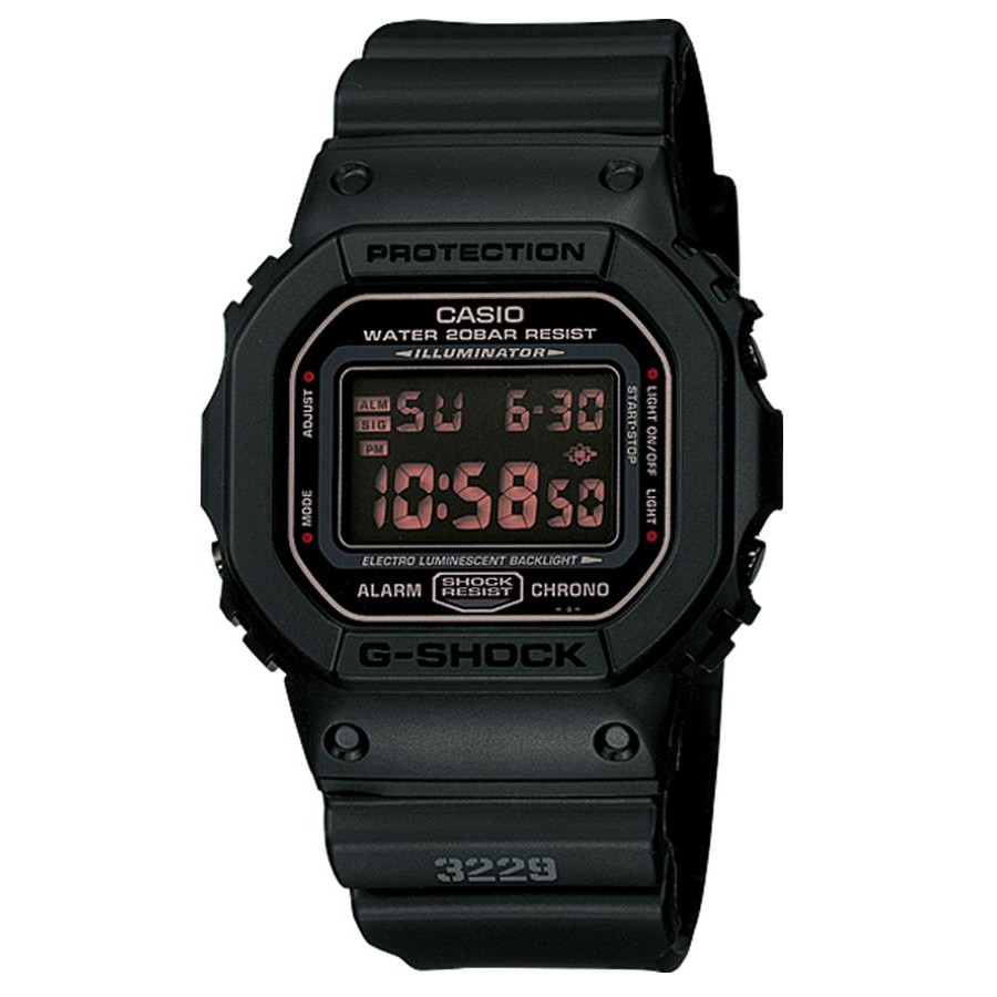 Casio G-Shock นาฬิกาข้อมือผู้ชาย สายเรซิ่น รุ่น DW-5600MS,DW-5600MS-1,DW-5600MS-1DR - สีดำ