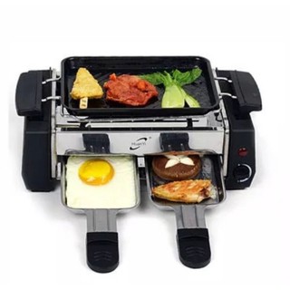 เตาย่างเกาหลี เตาย่างมินิ เตาย่างไฟฟ้า เตาทอด เตา Nonstick Baking Pan Raclette Grill ปรับได้สำหรับครอบครัว