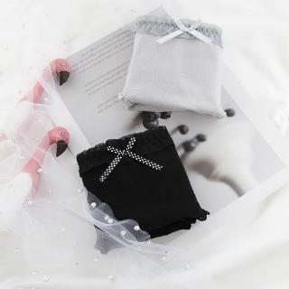 กางเกงในผ้าฝ้ายผู้หญิงน่ารักข้างลูกไม้ Lucky.Undies