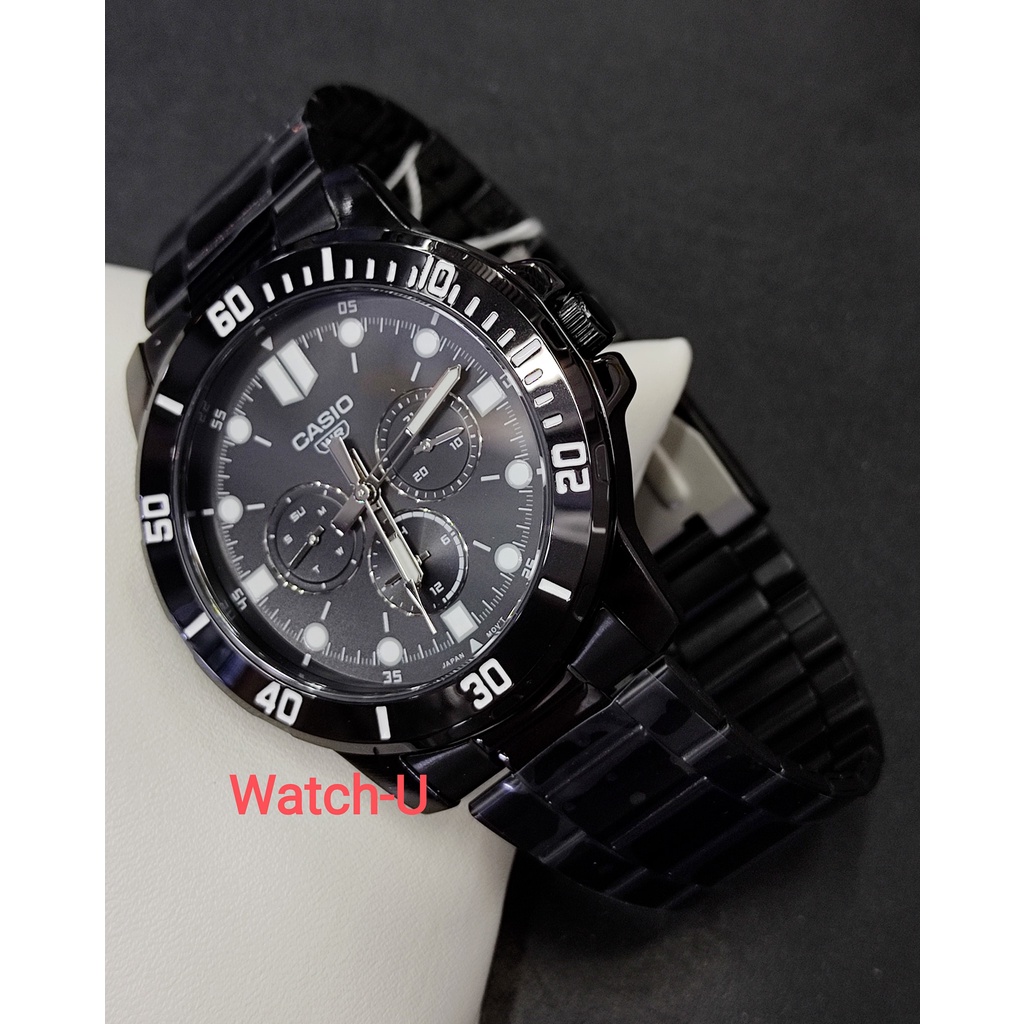 นาฬิกา CASIO รุ่นใหม่ BLACK SERIES MTP-VD300B-1 รับประกันศูนย์ CMG 1 ปี