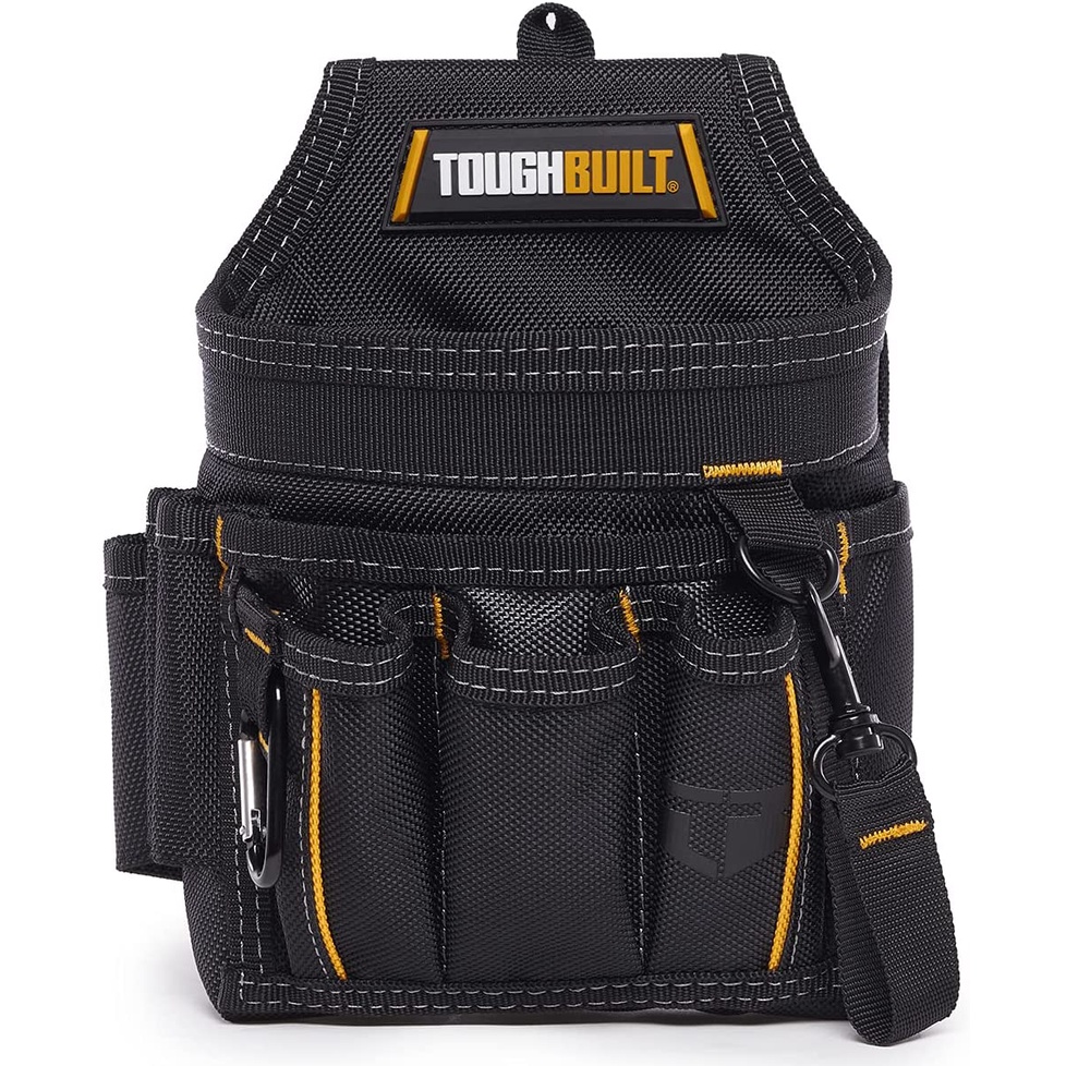 ToughBuilt TB-229 กระเป๋าช่างไฟฟ้าขนาดเล็ก 14 กระเป๋าและห่วง, ที่เก็บเครื่องมือแนวตั้ง, สายเทปไฟฟ้าแ