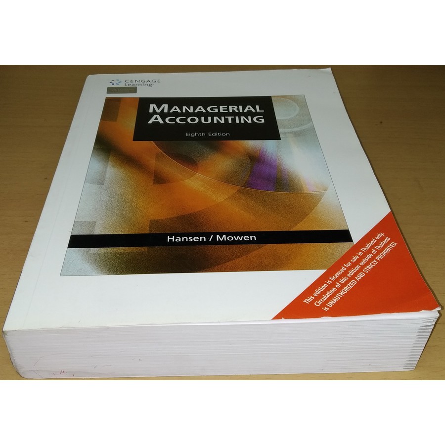 Managerial Accounting การบัญชีบริหาร cengage learning Textbook มือ2