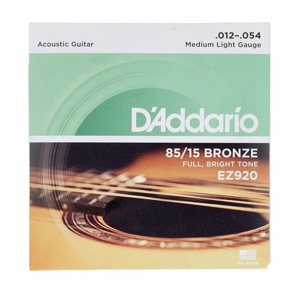 [USA แท้ 100%] D'Addario®สายกีตาร์โปร่ง 85/15 Bronze รุ่น EZ เบอร์ 9,10,11,12
