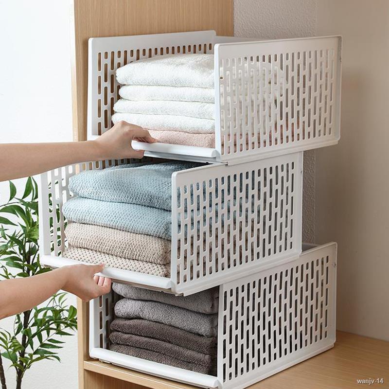 ✲▽卍Stackable Wardrobe Drawer Units Organizer Clothes Closet Storage Boxes Shelves Plastic Divider Bo