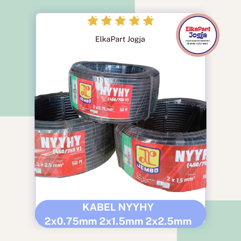 NYYHY CABLE 2x0.75mm 2x1.5mm 2x2.5mm สายม้วนเมตร