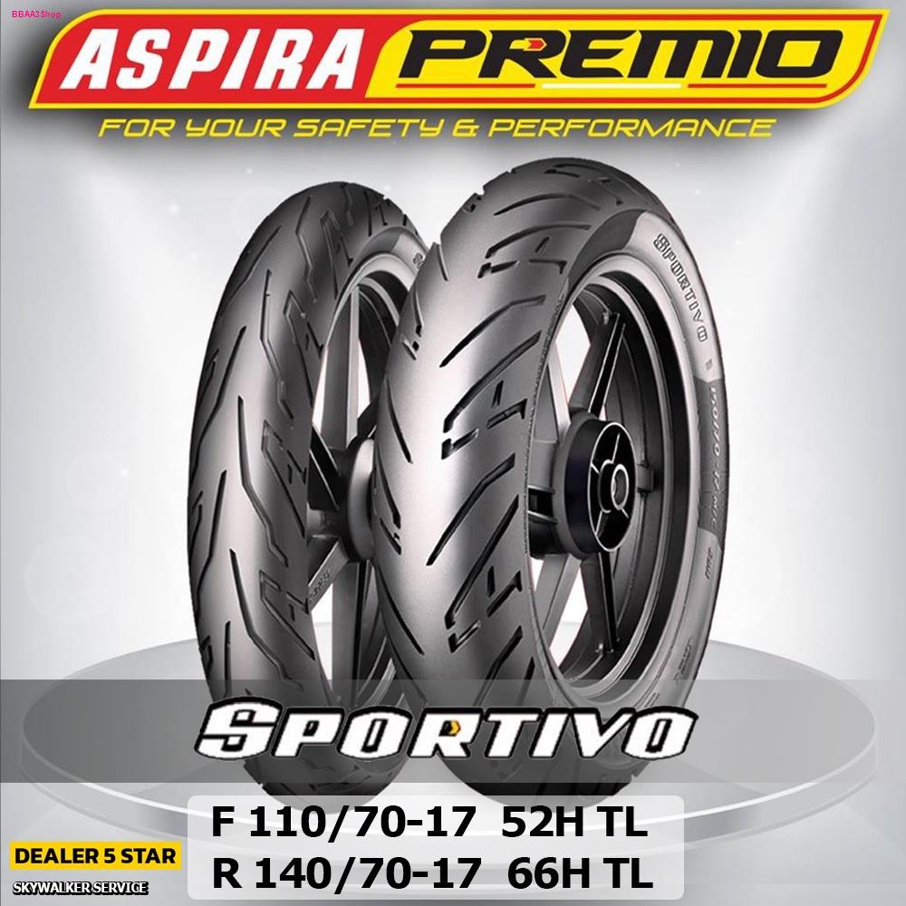 Aspira ยางนอกมอเตอร์ไซค์ Sportivo 110/70-17+140/70-17 (ยางหน้า 110/70-17),(ยางหลัง 140/70-17)