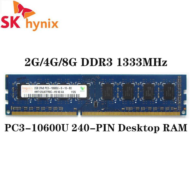 Sk Hynix Ddr3 2Gb 4Gb 8Gb 1333Mhz 2Rx8 Pc3-10600U 1.5V Ram เดสก์ท็อปหน่วยความจํา Udimm