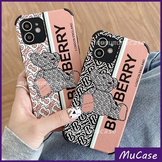 เคสพื้นผิวหนัง Vivo Y12 Y15 Y17 Y12s Y12a Y19 Y20 Y20s Y20i Y21 Y21S Y33S Y50 Y30 Y91 Y95 Y91c Y1s V9 Y85 V15 V20 V20 Se V21  S1 Pro 4G 5G เคส เคสไอโฟน หมี สีดำ ซิลิโคน กันกระแทก ซิลิโคน