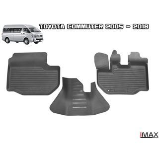 ผ้ายางรองพื้นเข้ารูปตรงรุ่น  TOYOTA Commuter 2005 - 2018 พรมปูพื้นรถ แผ่นยางปูรถยนต์ ถาดยางปูพื้นรถเข้ารูป