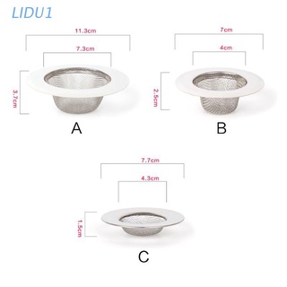 LIDU1  3 Sizes Universal Stainless Steel Sink Strainer Filter Trap Bathtub Drain Hole Hair Catcher Stopper Waste Screen Large Wide Rim Kitchen Tool