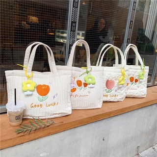 🌻กระเป๋าช็อปปิ้ง Vana shopping bag🍀 แถมฟรี พวงกุญแจหลายดอกไม้ให้ทุกใบเลย สีจัดให้ตามภาพ