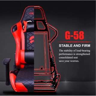 OKER G58 Gaming Chair เก้าอี้เกมมิ่ง​ ปรับเอนได้ 180 องศา รองรับน้ำหนักได้ถึง 150 กิโลกรัม ปรับความสูงได้