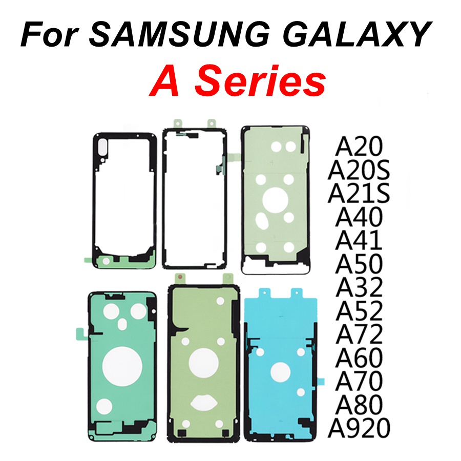 2 ชิ้นด้านหลังกาวสติกเกอร์สําหรับ Samsung A20 A30 A50 A60 A70 A80 A20s A21s A30s A51 A71 A72 แบตเตอรี่กาวเทปซ่อม